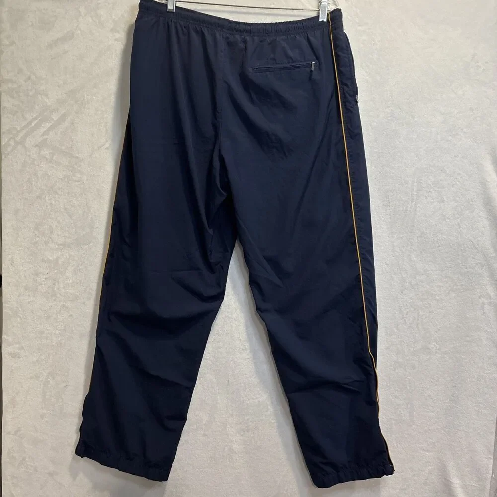 Nike Men's Windbreaker Track Pant Vintage Y2K Navy Yellow Ankle Zip Size XL